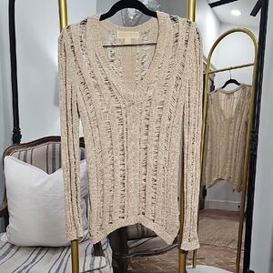 Michael Kors Beige V-Neck Sweater